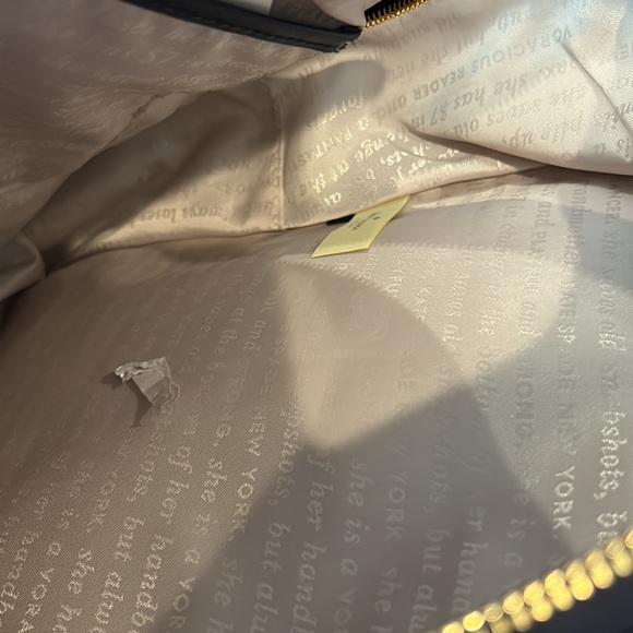 Kate Spade, large blue and white checkered backpack with extra front zipper part - Picture 7 of 9